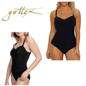 Profile by Gottex D-cup/10 elegant black swimsuit.New